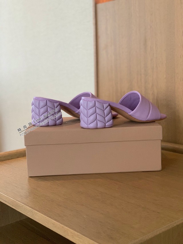 Gianvito Rossi專櫃款中跟拖鞋 定制羊皮女士拖鞋 dx3592